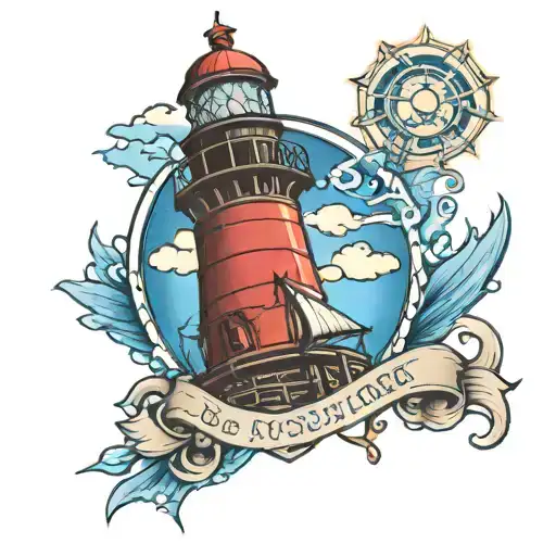 Blue Lighthouse With Be Safe Sailor