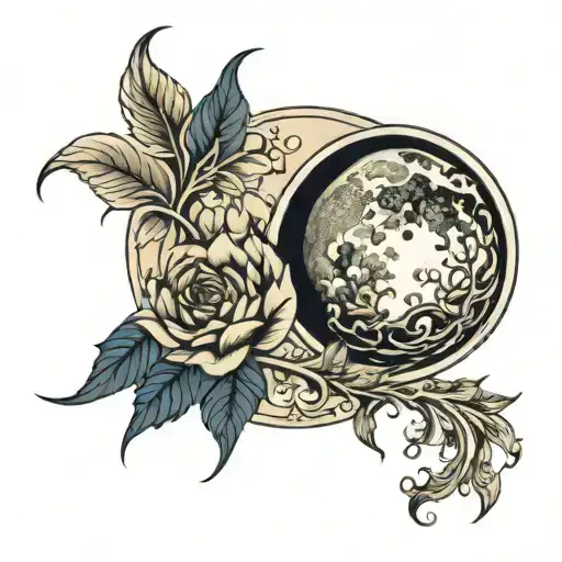 I Have A Tattoo As A Moon In My Back And I Want To Some Flowers And Second Moon To My