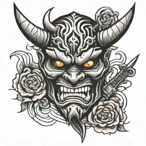 Oni Mask With Sword