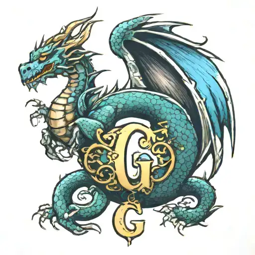 Dragon Pendant With Letter G