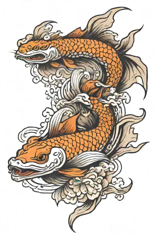 Koi Dragon Flying