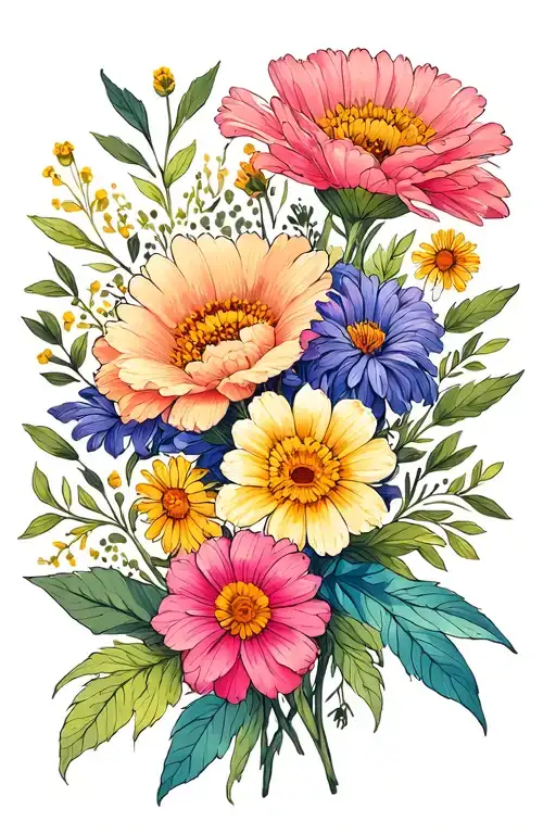 January April And May Birth Flower Bouquet