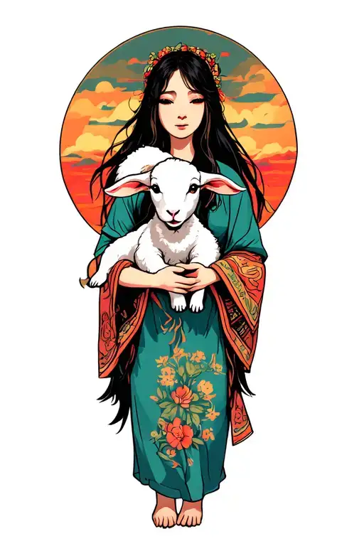 Spirited Away Holding Lamb