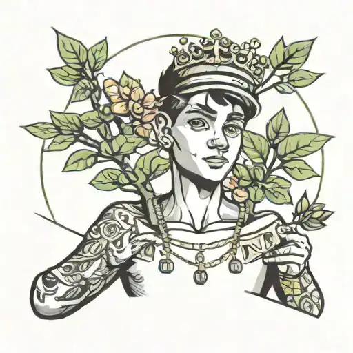 Animated Boy With A Money Tree And A Crown