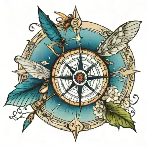 Compass And Dragonfly