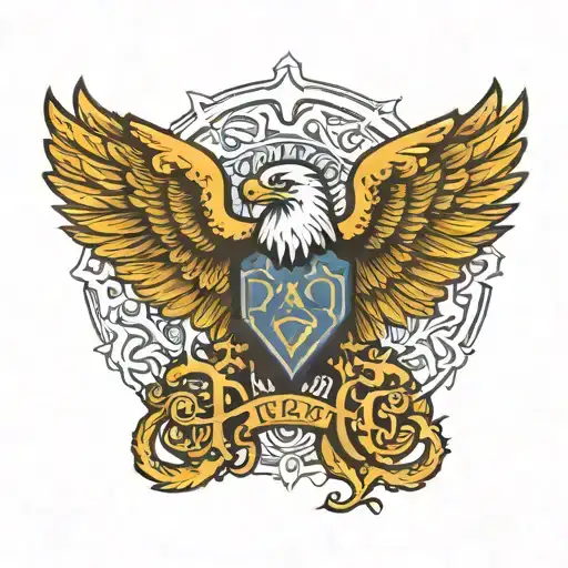 Phi Omega Text With Eagle