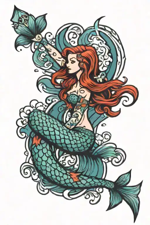 Red Head Mermaid Hawaiian