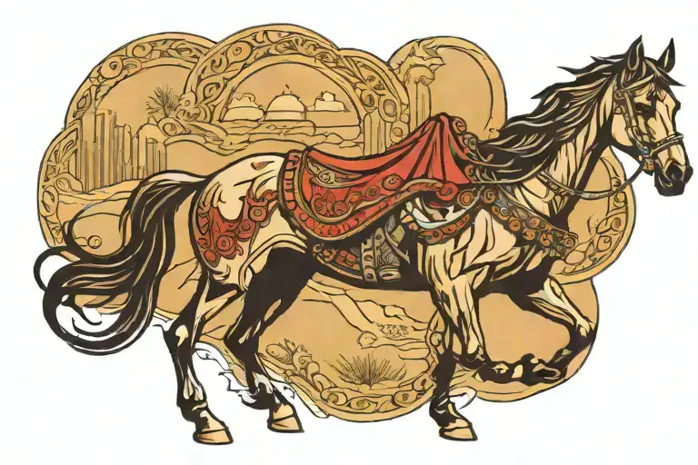 Arab Horse In Desert