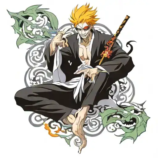 Bleach Ichigo Kurosaki's Vostel Lotus Form Incorporated With Final Getstogo Tension