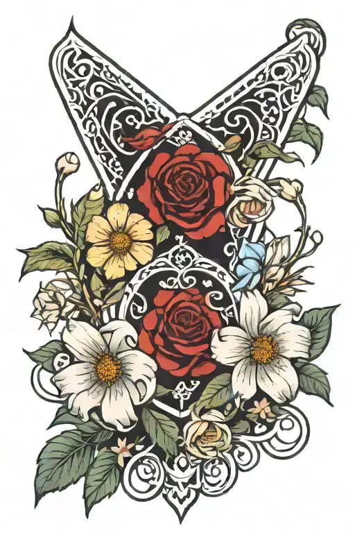 Tarot Card Flowers Intertwined