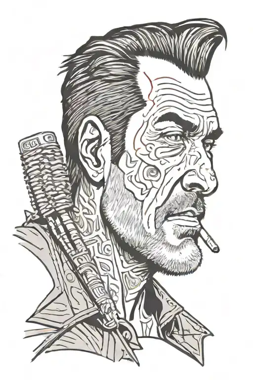 Negan Walking Dead Comic Book Style Illustration