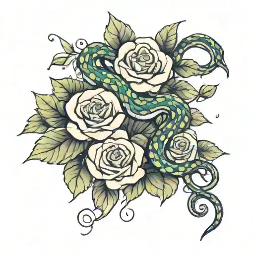 Snake Wrapped Rose Vine