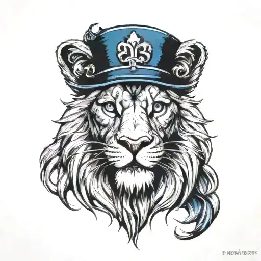 Irish Lion Majestic Minimalist Blue Eyes
