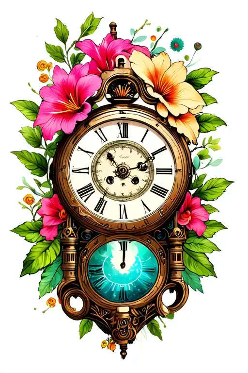 Fleur Ibiscus Noelie Steampunk Clock