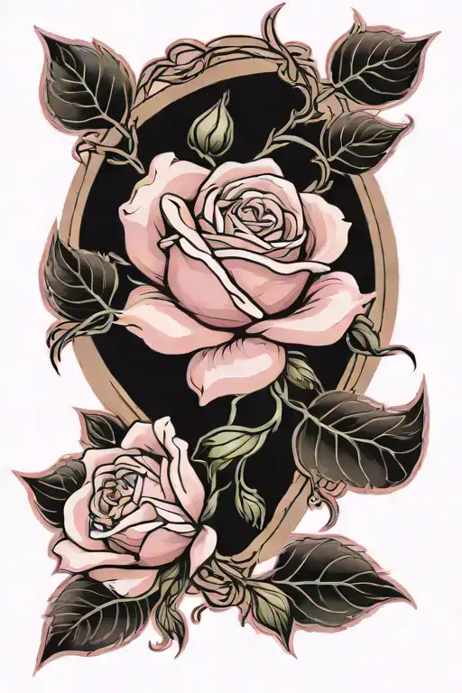 Soft Pink Rose Intertwined