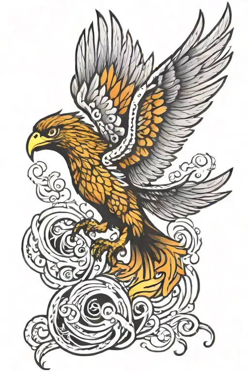 Phoenix Hawk Flying Fire