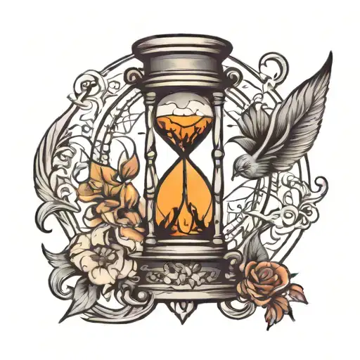 Hourglass With Artistic Scene Inside