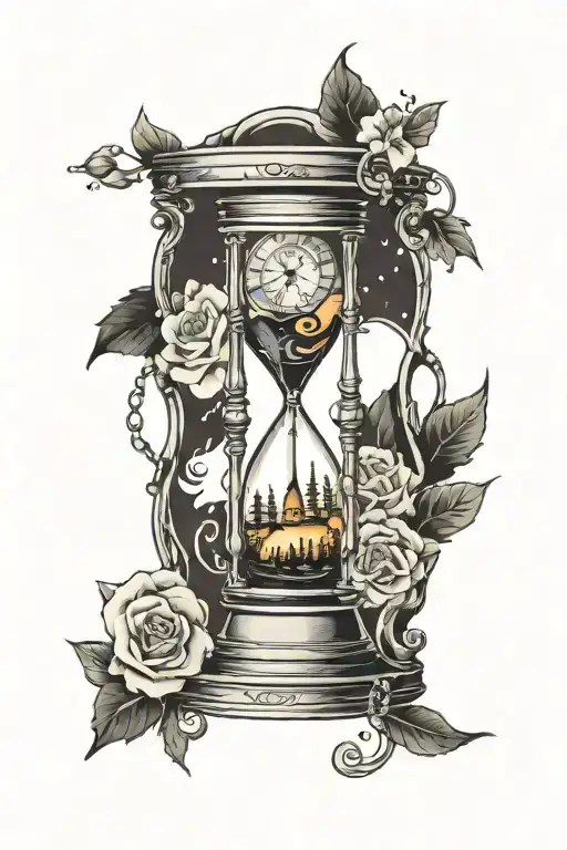 Hourglass With Night Scene Inside