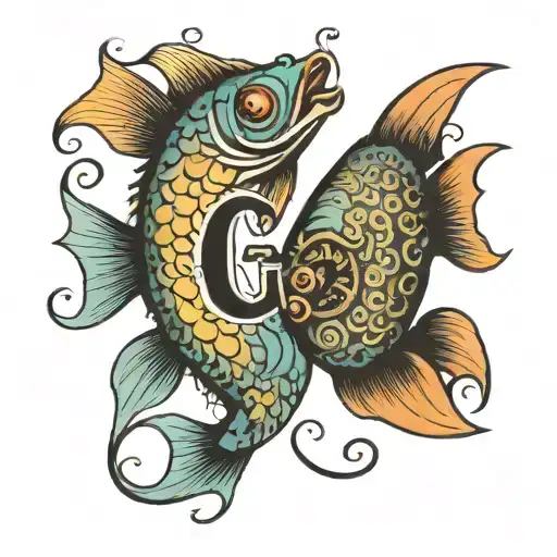 Two Fish With Letter G