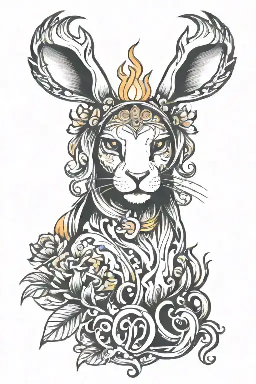 Virgo Zodiac Sign With Fire Rabbit Zodiac Symbol