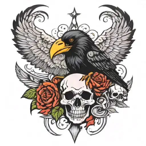 Crow And Skull Wearing