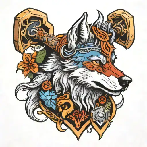 Rabe Wald Wolf Thors Hammer