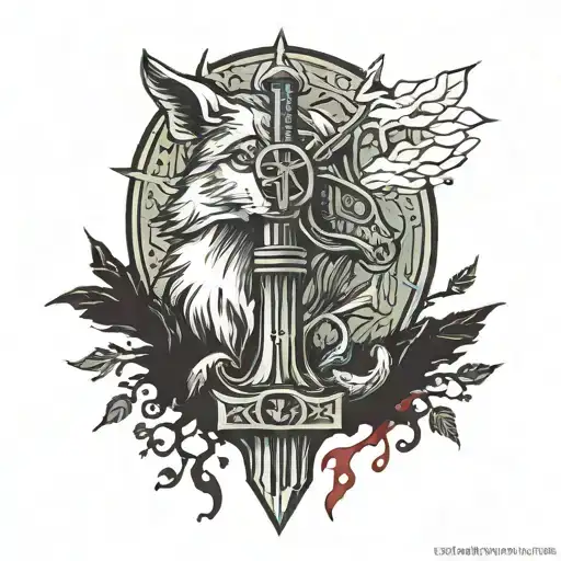 Rabe Wald Wolf Thors Hammer