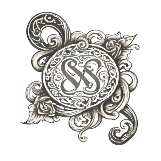 Infinity Symbol Incorporated With S And A