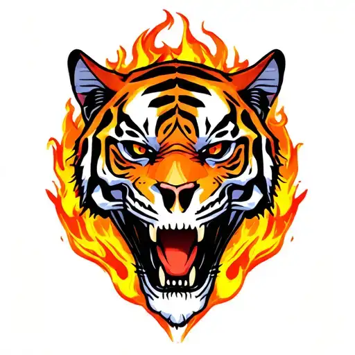 Fiery Tiger Skull