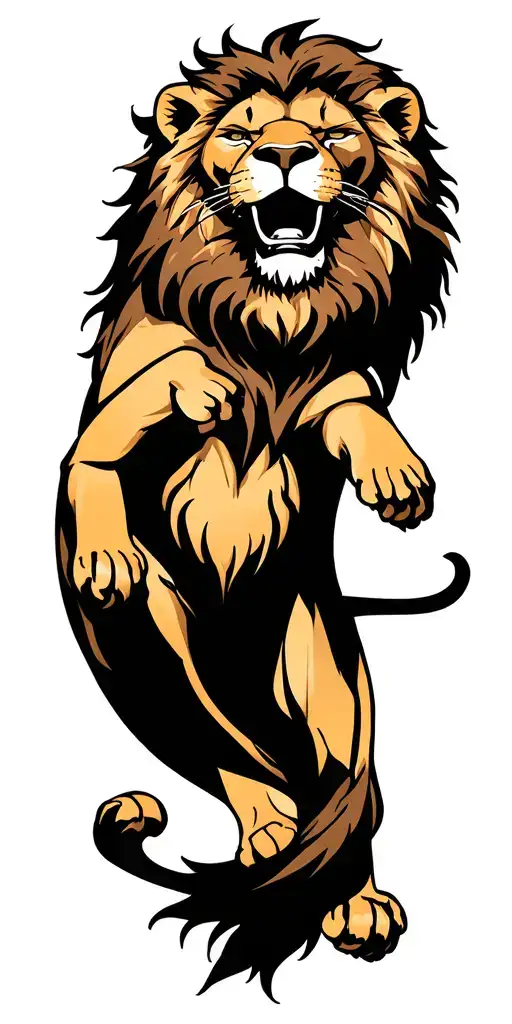 Lion Lying Down Mouth Shut Eyes Open