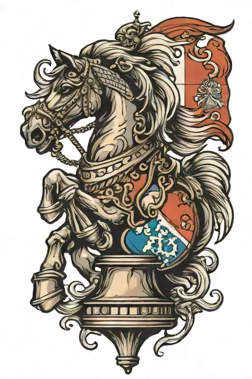 Chess Knight Piece With Indian Flag Colors