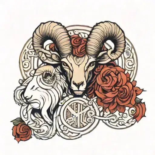Aries Zodiac Sign Intertwined