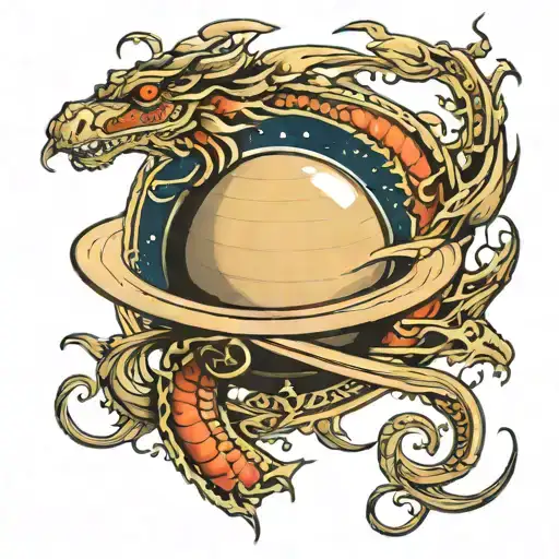 Saturn With Dragon Wrapped