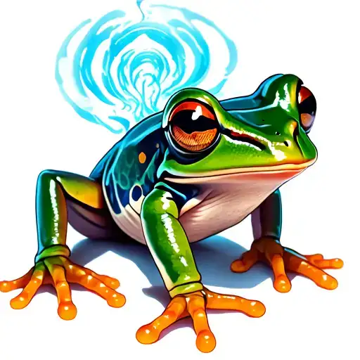 Funky Frog With Blue Aura