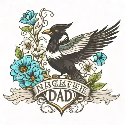 Dad Name Heart Magpie