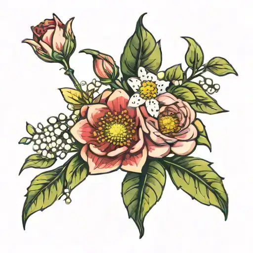 Lily Of The Valley Water Lily Hawthorn Rose Poppy Daisy