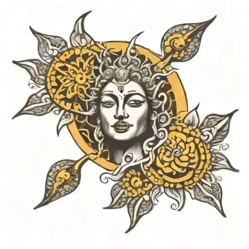 Sun God With Feminine Face