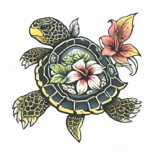Hibiscus Plumeria Turtle