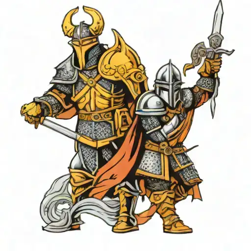 Knight And Viking Warrior