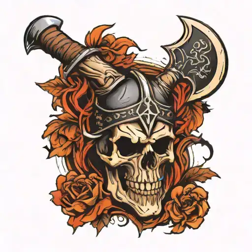 Vikings Axe Skull
