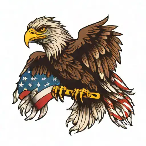 Eagle And Flag