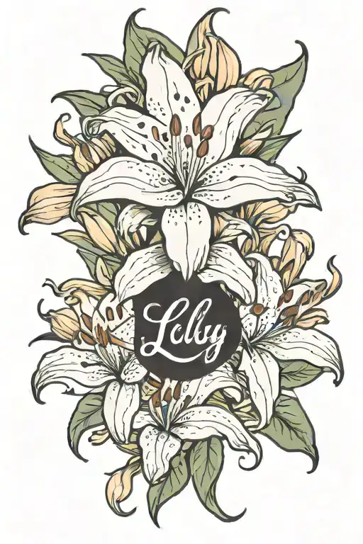 Lily Flowers With Name Written Inside