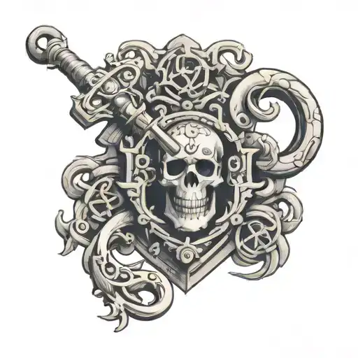 Pirate Lock & Skeleton Key Intertwined