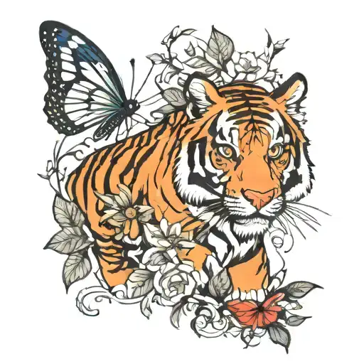 Tiger And Butterfly