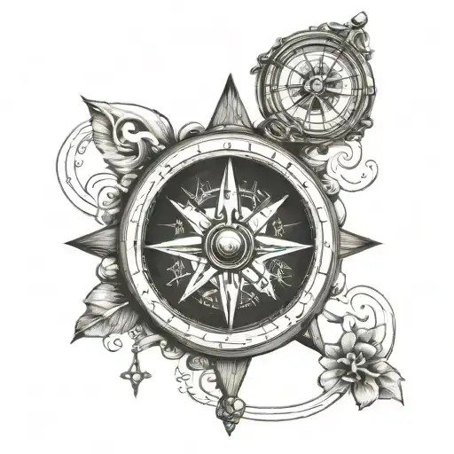 Compass With The N Replaced With A Cross