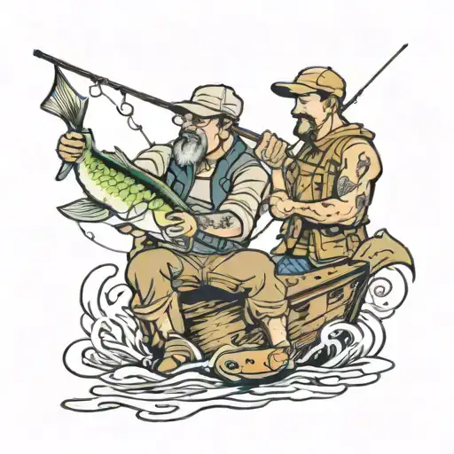 Father And Son Fishing