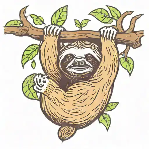 Sloth Hanging From A Tree