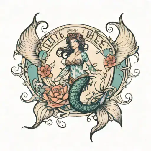 Tattoo With The Saying All The Best Things Come In 3 With The 3 Having A Mermaid Tale