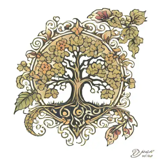 Oak Tree Paisley Print