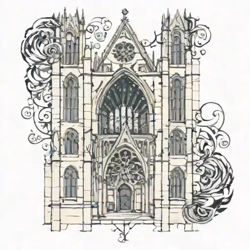 Gothic Cathedral Painting Manuscript